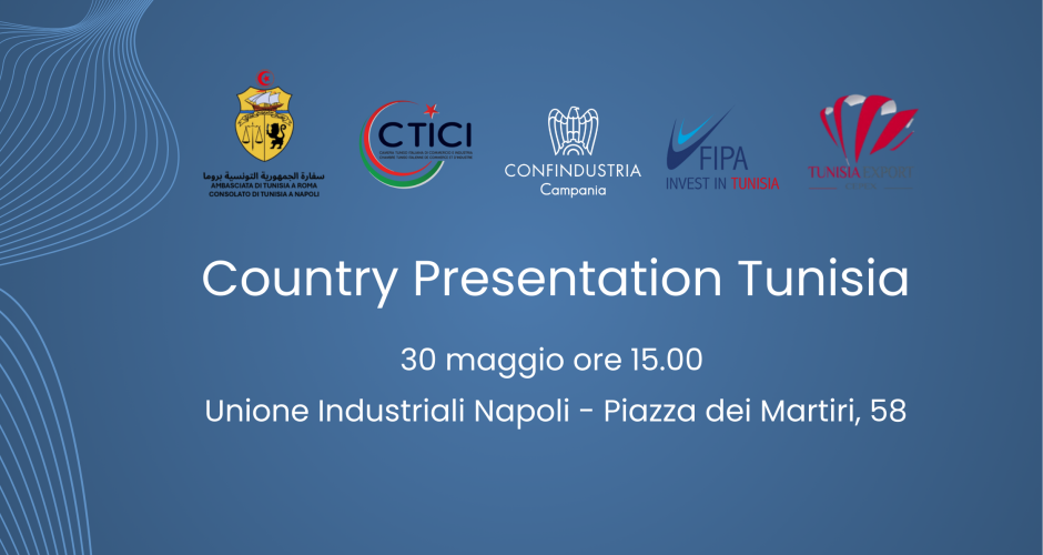 Save the Date "Country Presentation Tunisia" | 30 maggio ore 15.00
