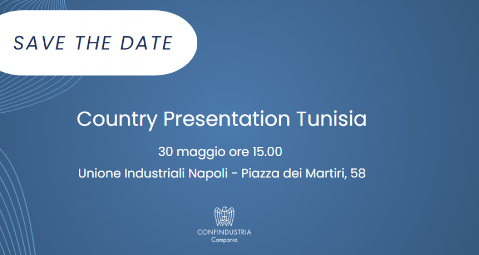 Save the Date "Country Presentation Tunisia" | 30 maggio ore 15.00