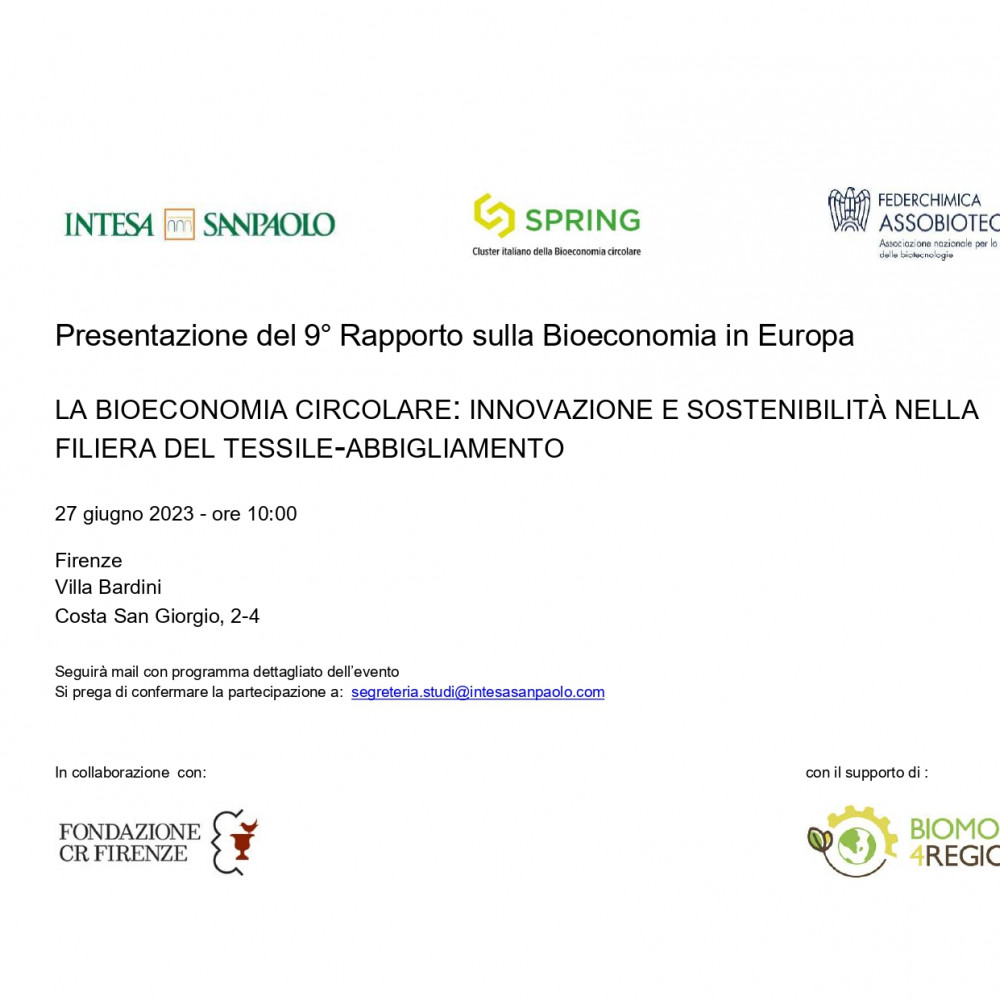 Presentazione del 9° Rapporto sulla Bioeconomia in Europa